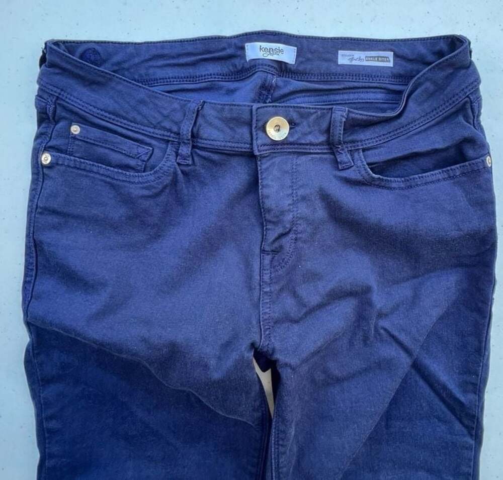 Kensie Jeans Women's Blue Ankle Biter Slim Stretch Pants Size 30